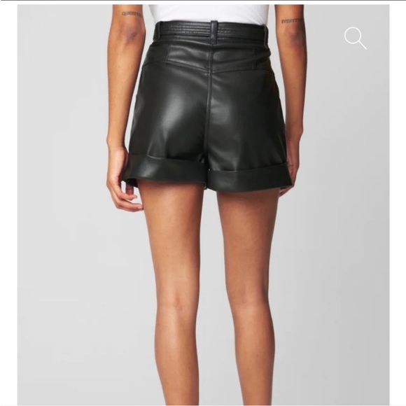 BLANKNYC FAUX LEATHER VEGAN CUFF BELTED BLACK SHORTS 28 - Picture 2 of 7